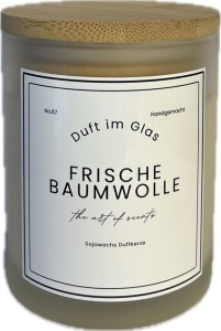 Duftkerze in der Sorte frische Baumwolle