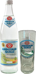 Abenstaler Mineralwasser medium + 1 gratis Glas